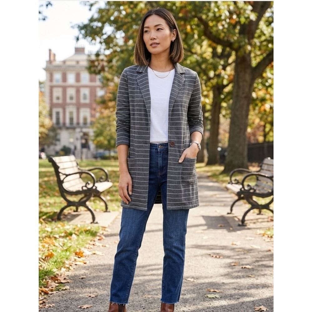 Striped Gray Women's Sweater